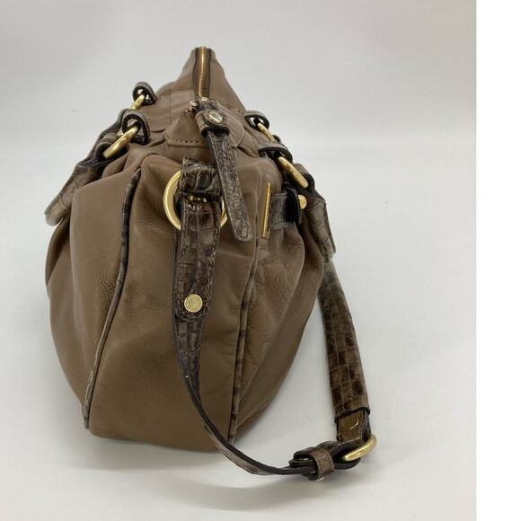 Brahmin, brown leather womens shoulder bag with snake print - Picture 3 of 10